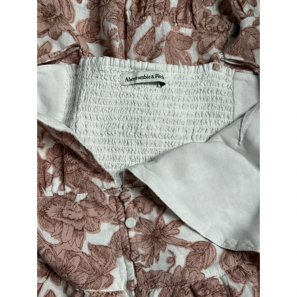 Abercrombie & Fitch Cream and Brown Floral Maxi Dress